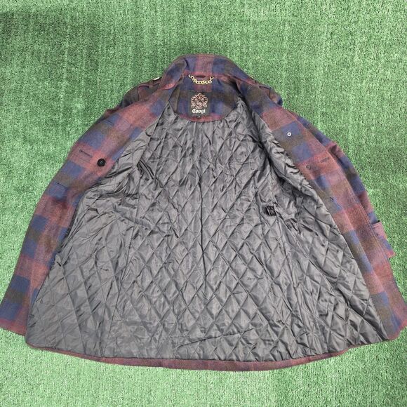 Vintage Coogi Women's Plaid Wool Blend Coat Jacket Size Small Pea Coat Y2K - Picture 4 of 11